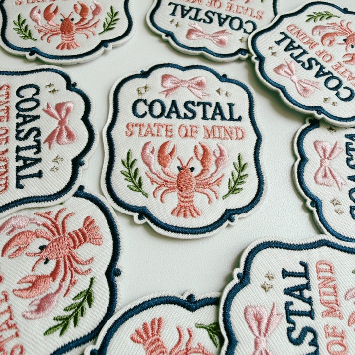 2.5" Coastal State of Mind  -  Embroidered Hat Patch