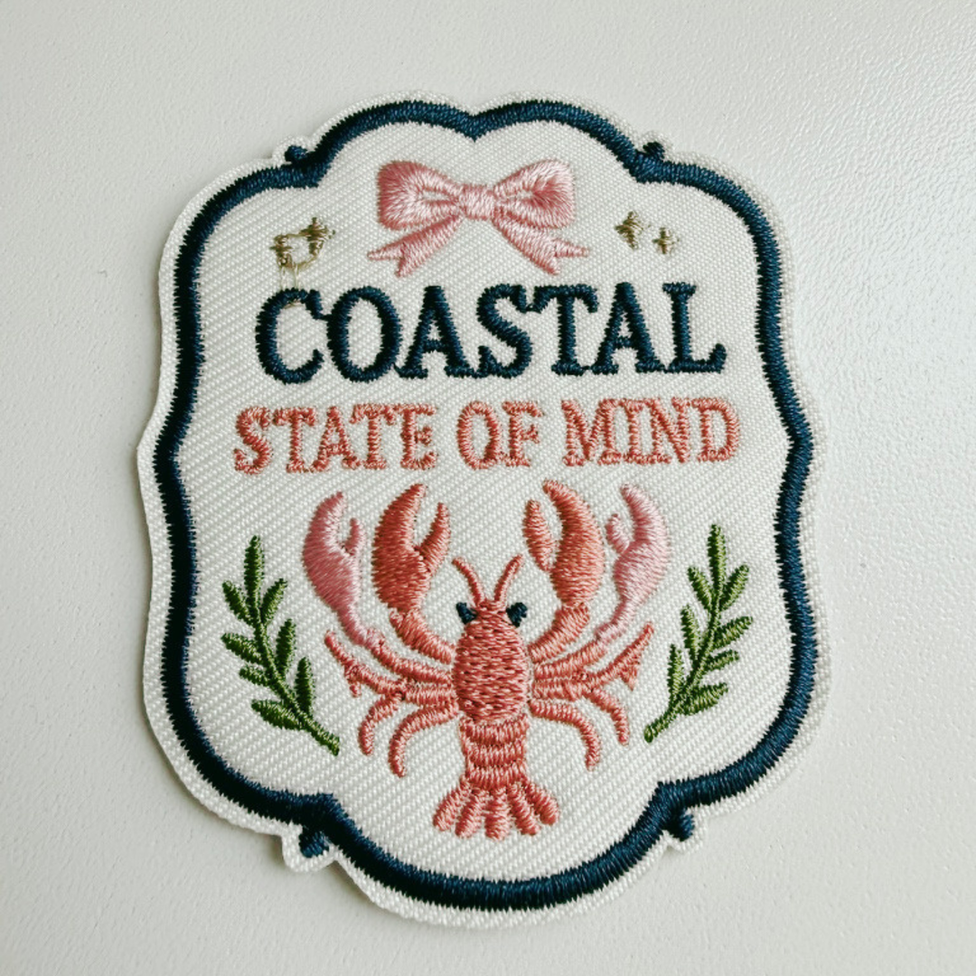 2.5" Coastal State of Mind  -  Embroidered Hat Patch
