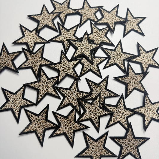 2" Star in Animal Print - Embroidered Hat Patch