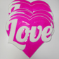 10.5” LOVE sequin Heart in Hot Pink - Sequin Patch