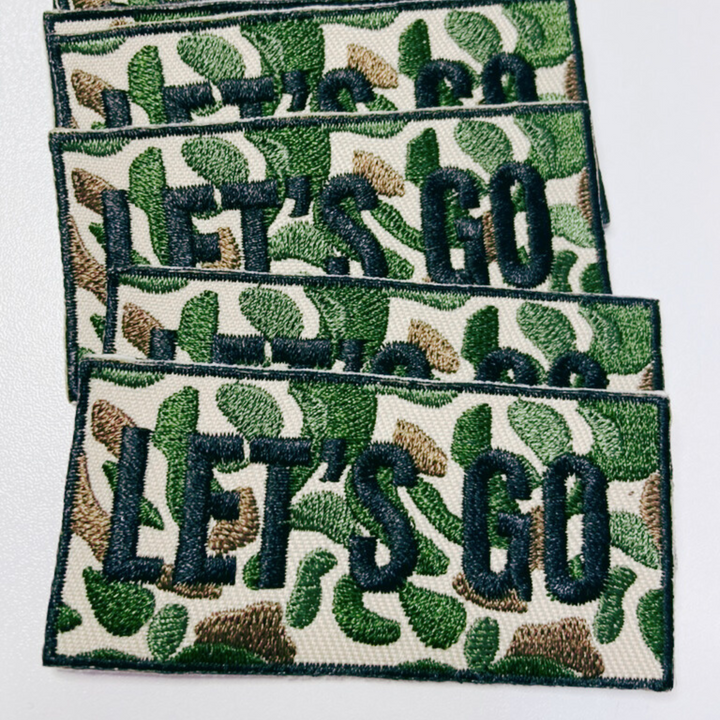 3" Lets Go camp Patch  -  Embroidered Hat Patch