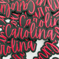 4" Carolina  Red and Black  -  Embroidered Hat Patch