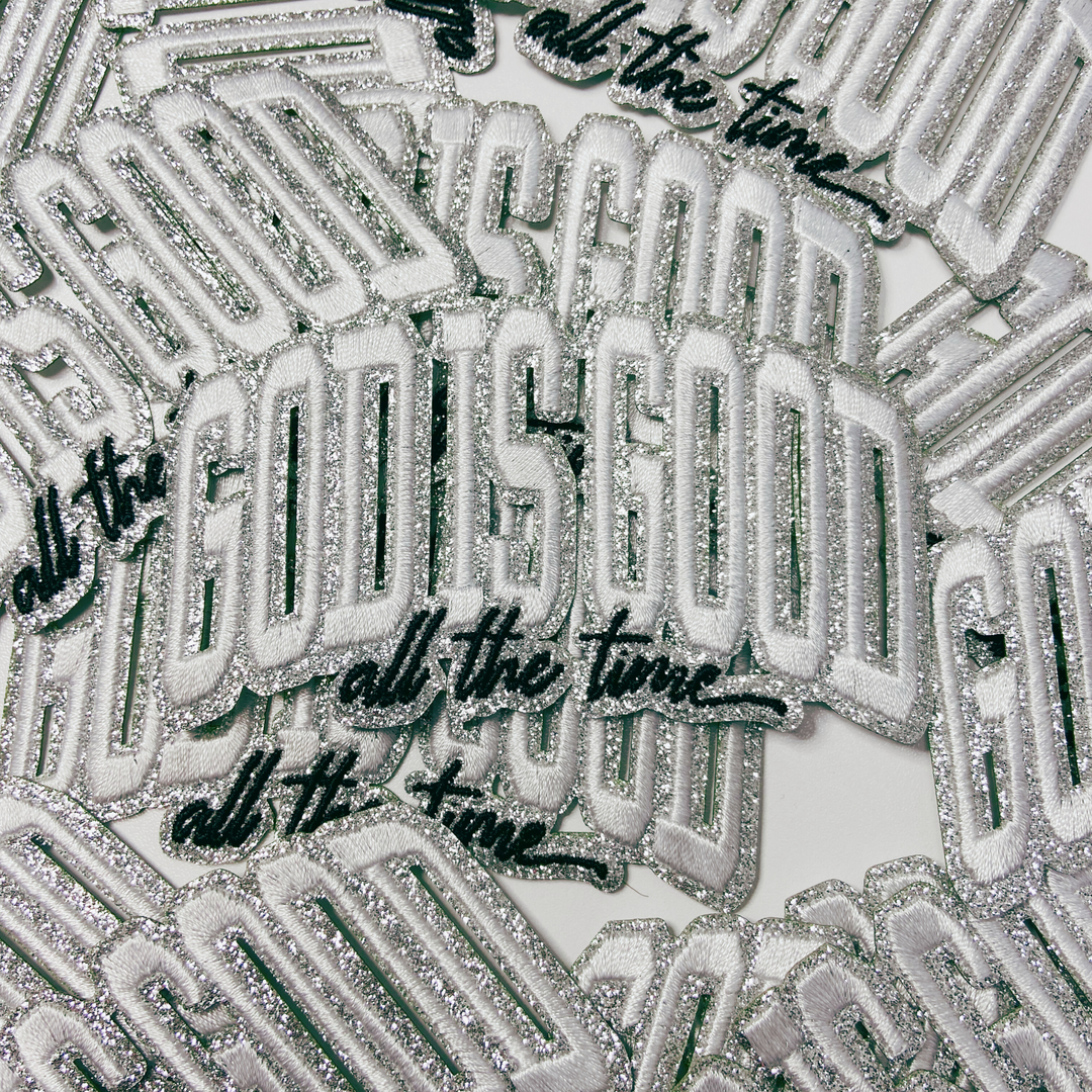 4" God Is Good -  Embroidered Hat Patch