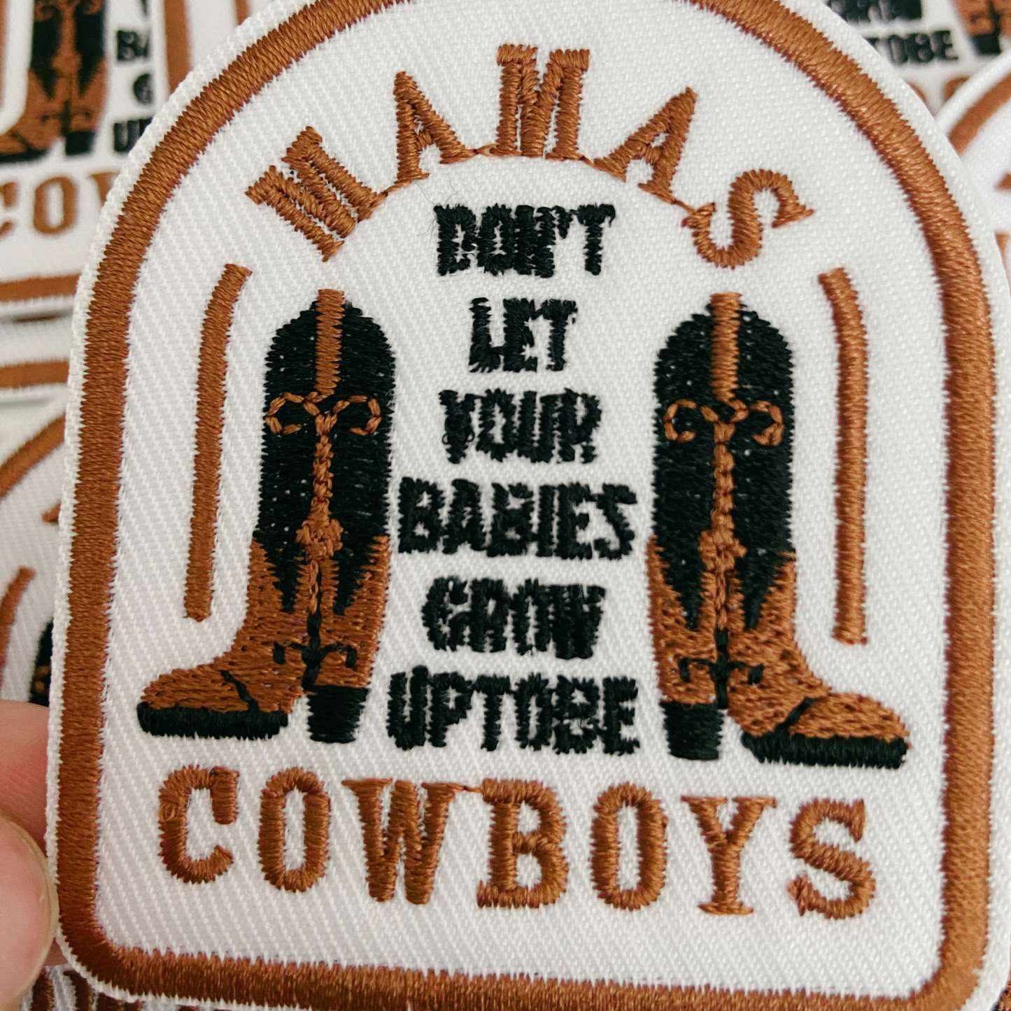 clearance  - 3" Mama's Don't Let Your Babies  -  Embroidered Hat Patch