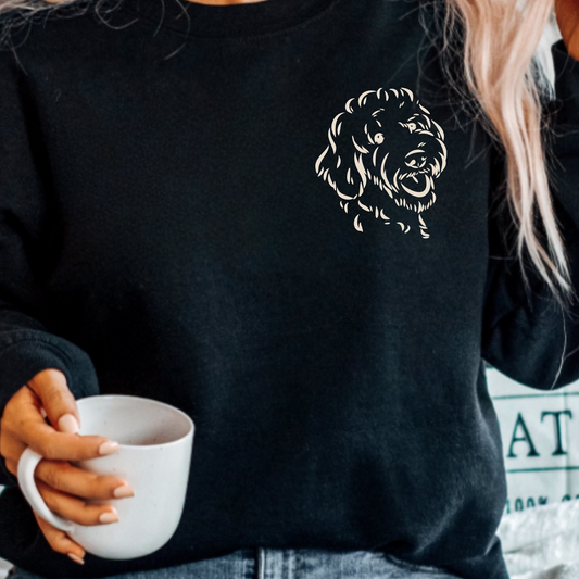 (Shirt not included) Golden Doodle POCKET - Clear Film Transfer