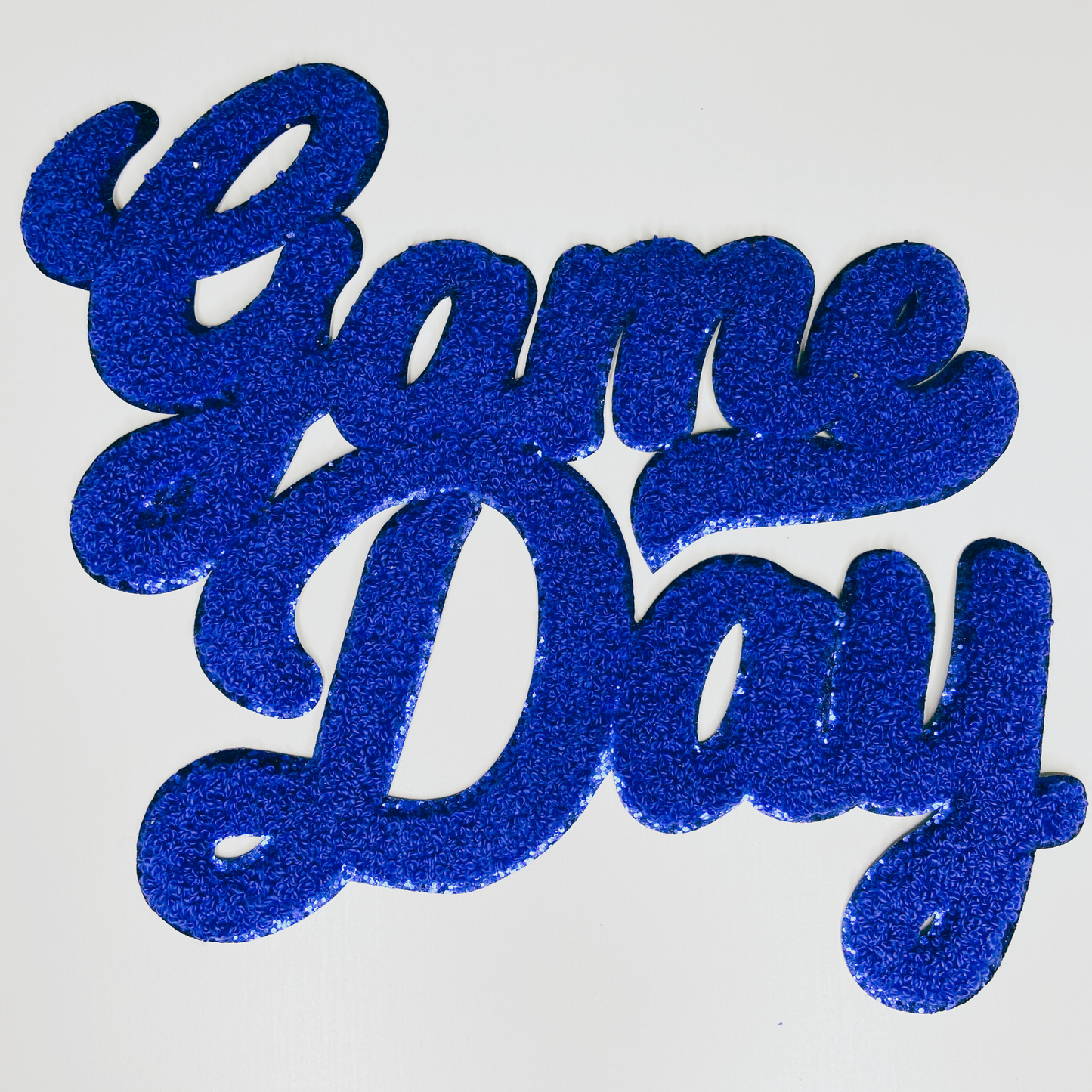 11” GAME DAY script in Navy Blue - Chenille Patch