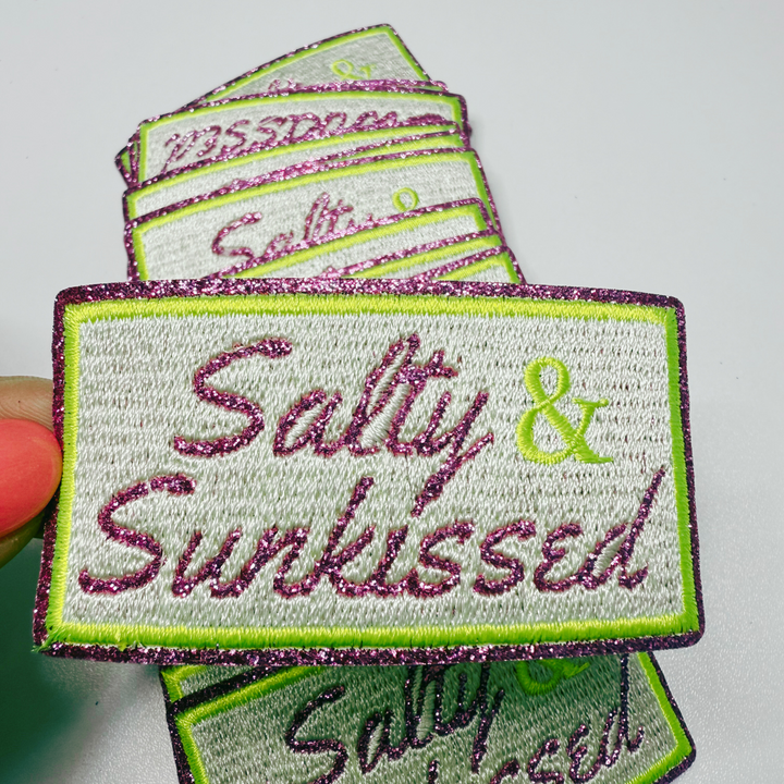 3" Sunkissed &amp; Salty -  Embroidered Hat Patch