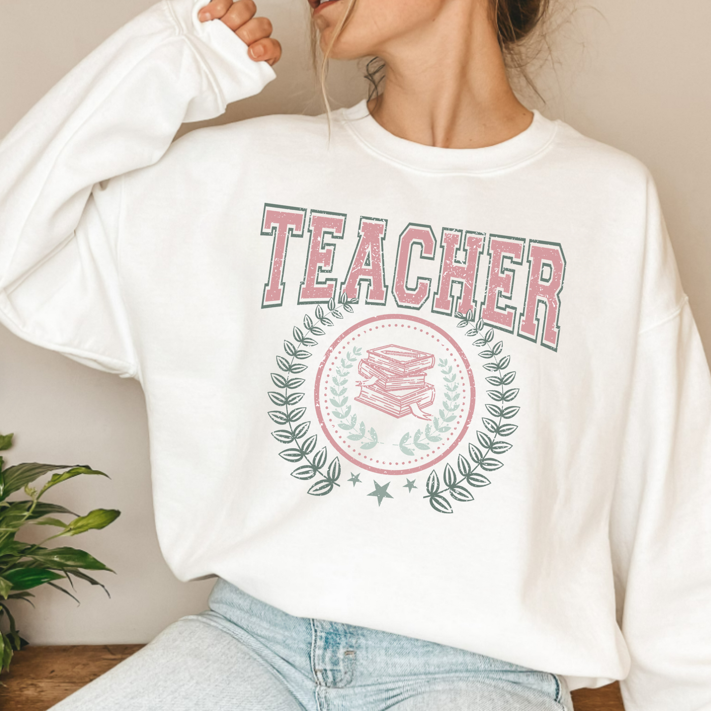 (shirt not included) Teacher UNIVERSITY style  -  Matte Clear Film Transfer