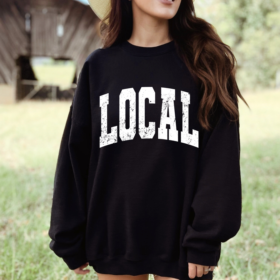 (shirt not included) LOCAL in White -  Screen print Transfer