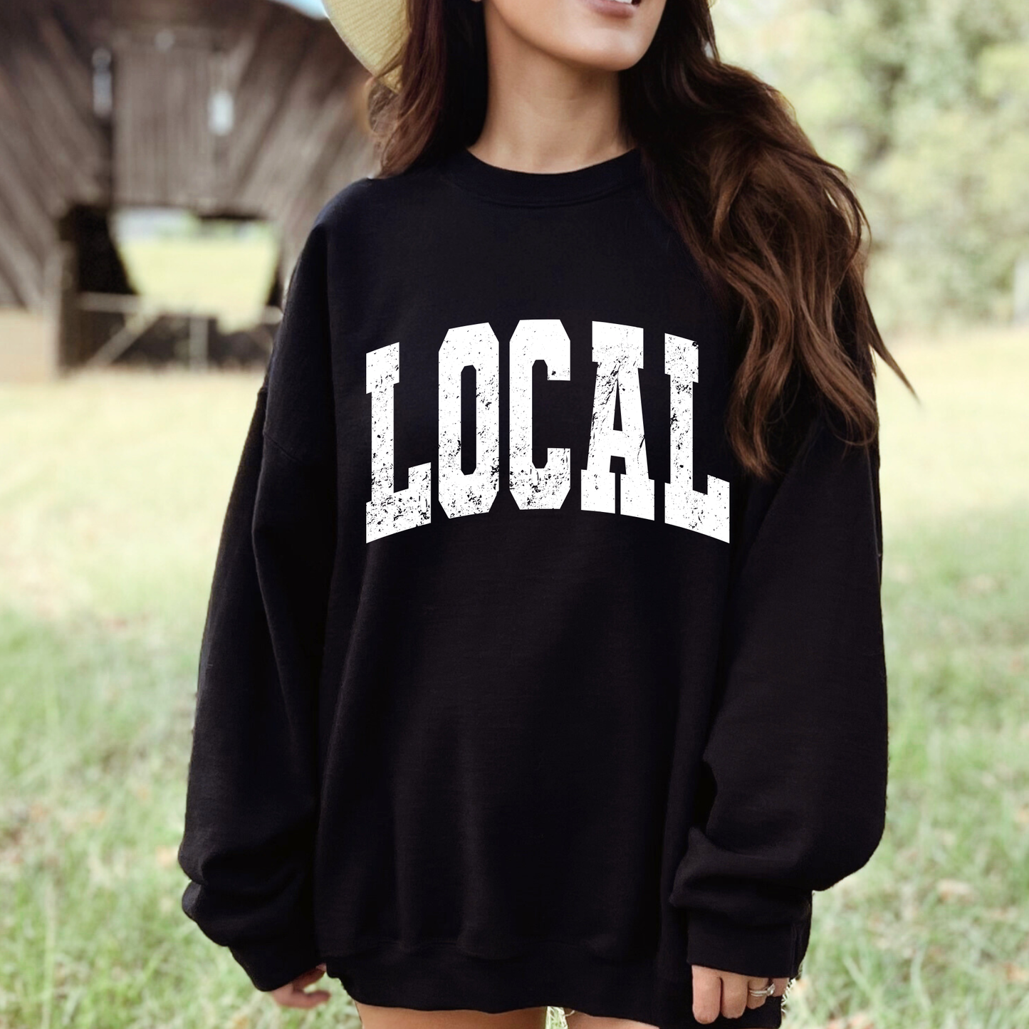(shirt not included) LOCAL in White -  Screen print Transfer