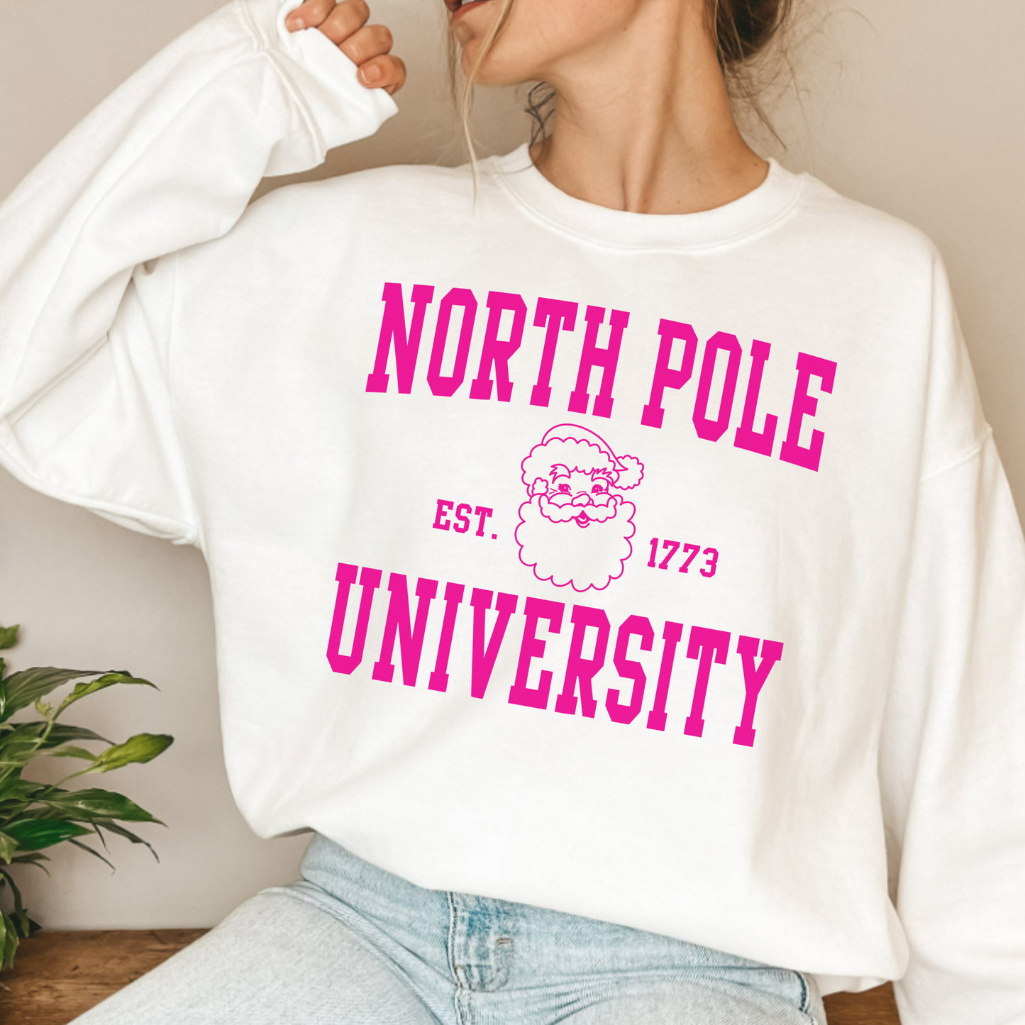 (shirt not included) North Pole University PINK - Screen print Transfer