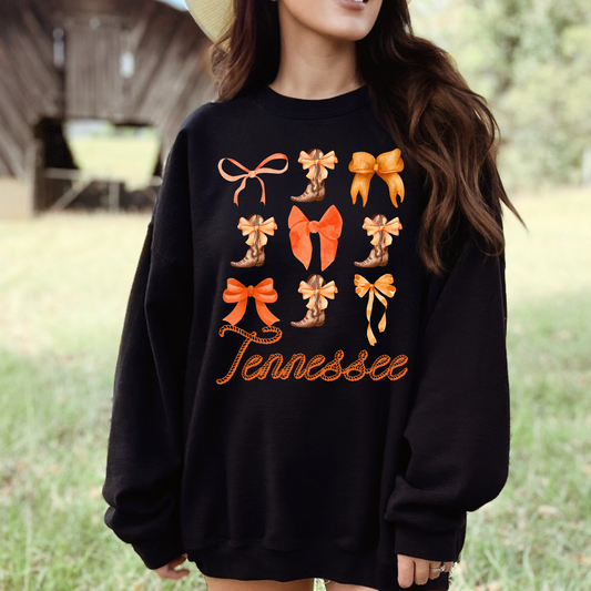 (shirt not included) Tennessee boots and Bows - Clear Film Transfer