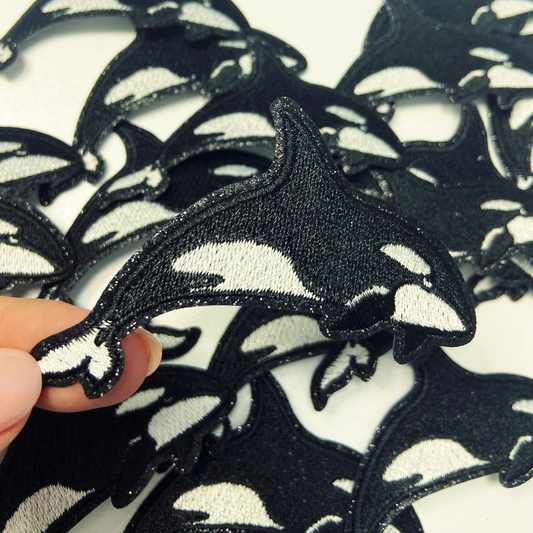 3" Orca Whale - Embroidered Hat Patch