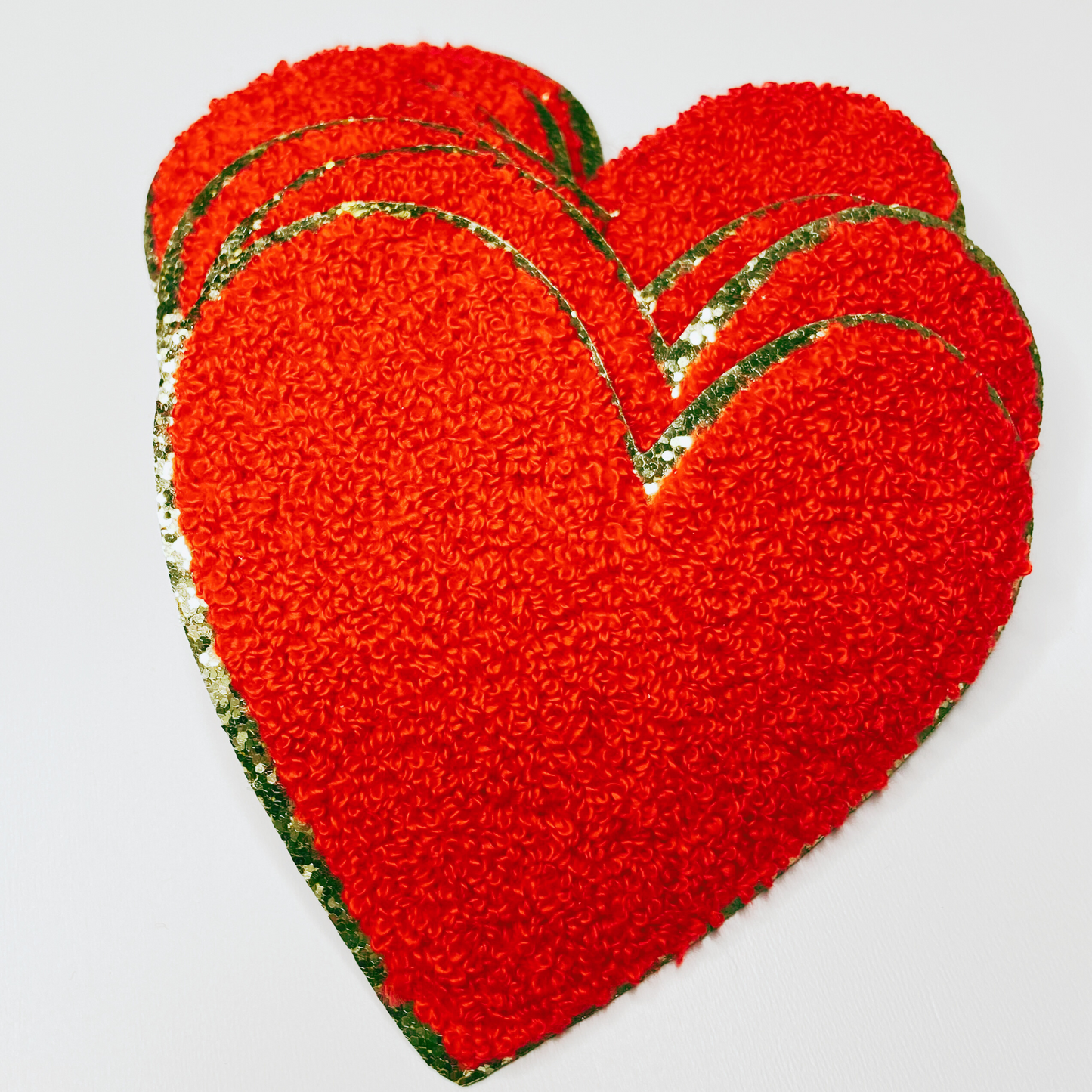 4" HEART - Chenille Patch 5 color options