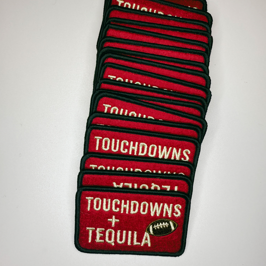 3" Touchdowns + Tequila in RED - Embroidered Hat Patch