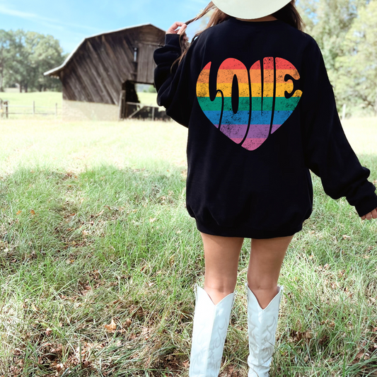 (Shirt not included) Rainbow LOVE - Clear Film Transfer