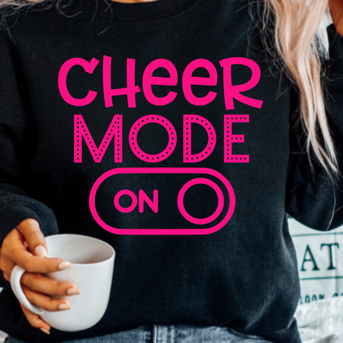 (shirt not included) CHEER Mode ON - Hot Pink -  Screen print Transfer