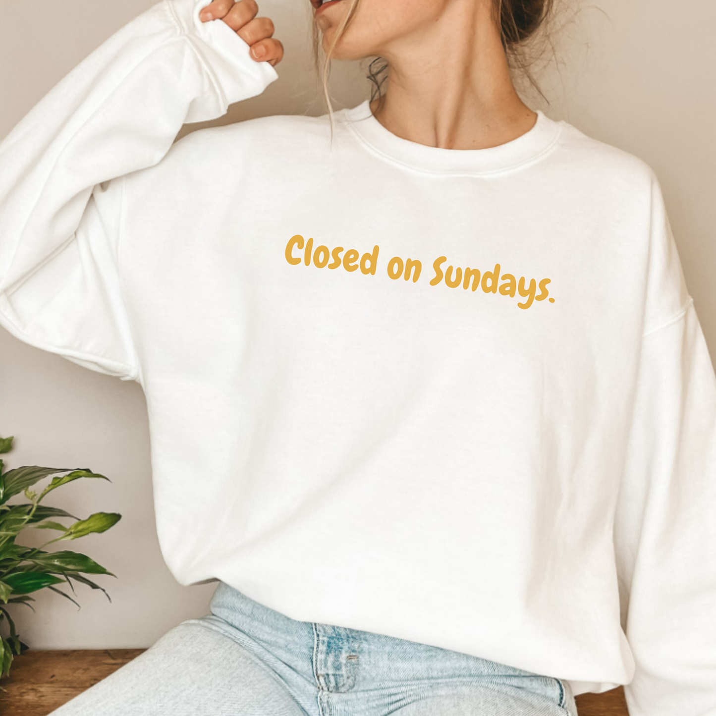 (shirt not included) Closed on Sundays - Matte Clear Film Transfer
