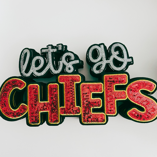 10.75" lets go CHIEFS - SEQUIN Patch