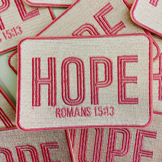 3.5" HOPE Romans 15:13  -  Embroidered Hat Patch