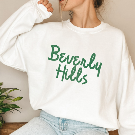 (shirt not included) Beverly Hills in Green -  Matte Clear Film Transfer