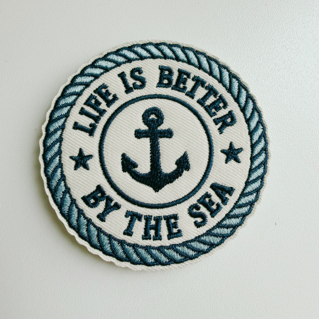 2.5" Life Is Better By The Sea -  Embroidered Hat Patch
