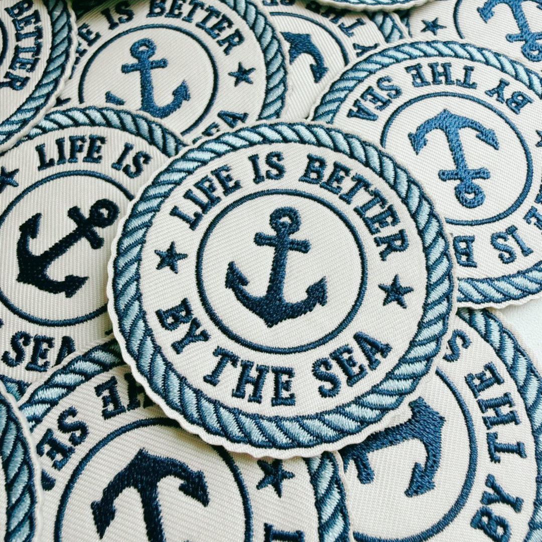 2.5" Life Is Better By The Sea -  Embroidered Hat Patch