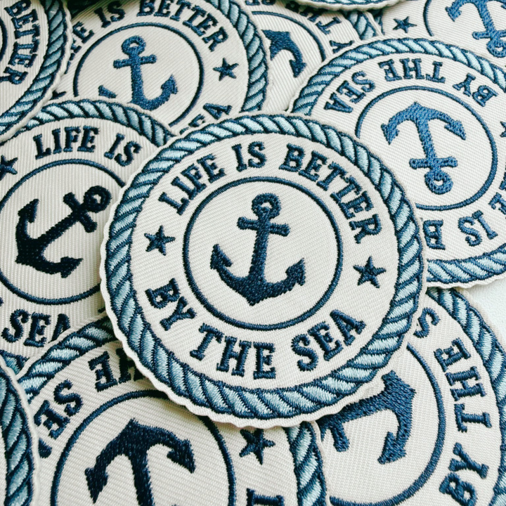 2.5" Life Is Better By The Sea -  Embroidered Hat Patch