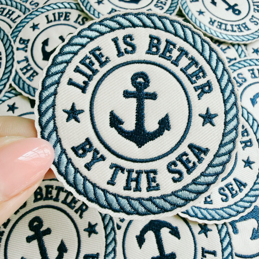 2.5" Life Is Better By The Sea -  Embroidered Hat Patch