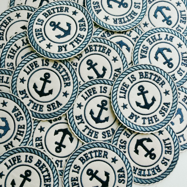2.5" Life Is Better By The Sea -  Embroidered Hat Patch