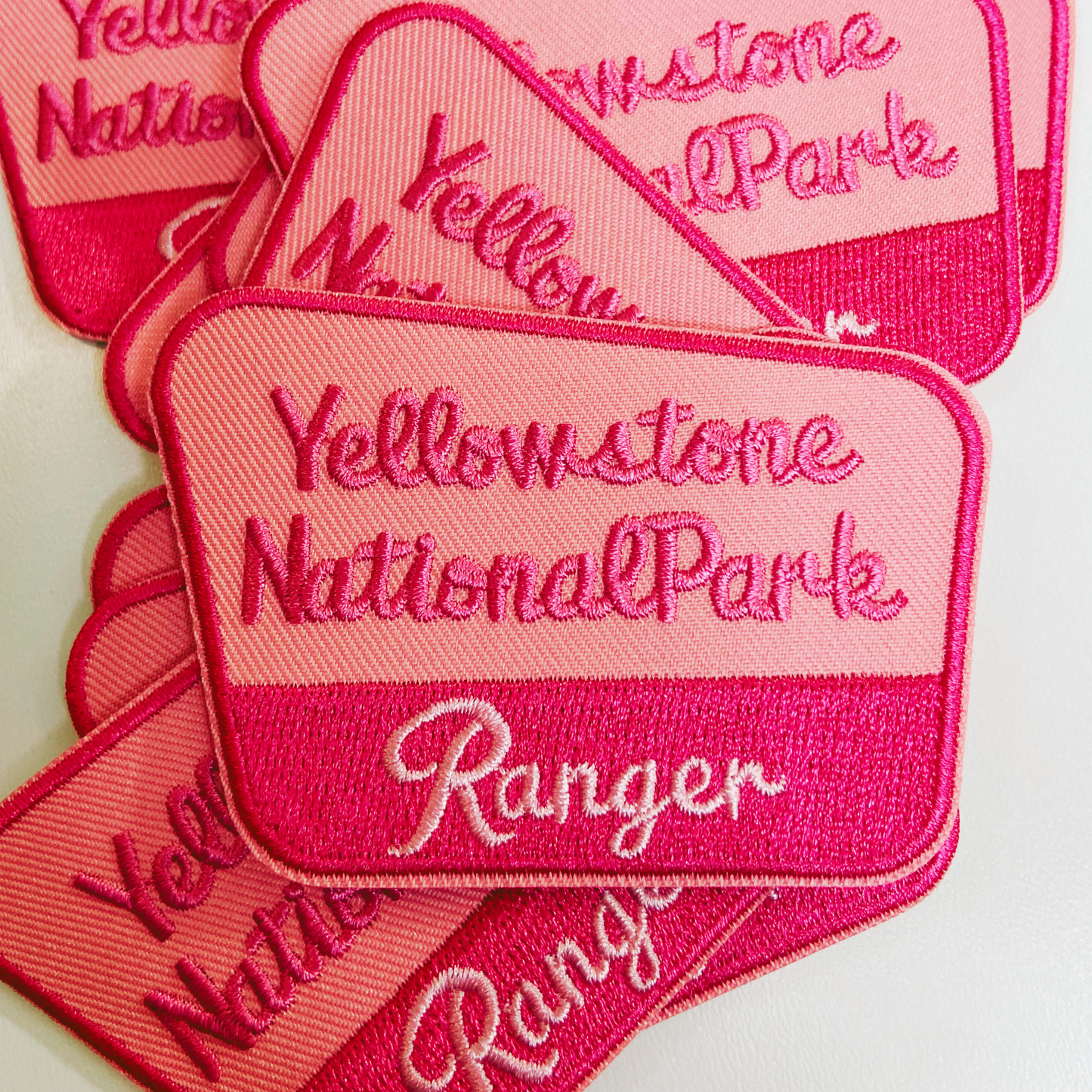 3” Yellowstone National Park Ranger in Pink  -  Embroidered Hat Patch