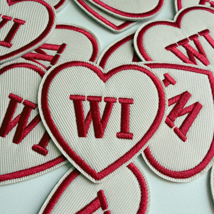 2" Wisconsin heart (WI) - Embroidered Hat Patch