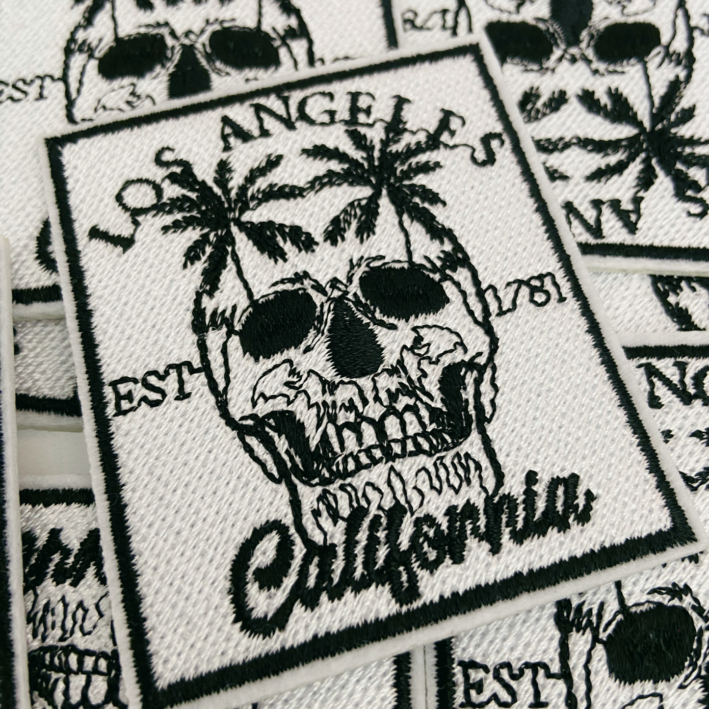 3" Los Angeles California Skelly -  Embroidered Hat Patch