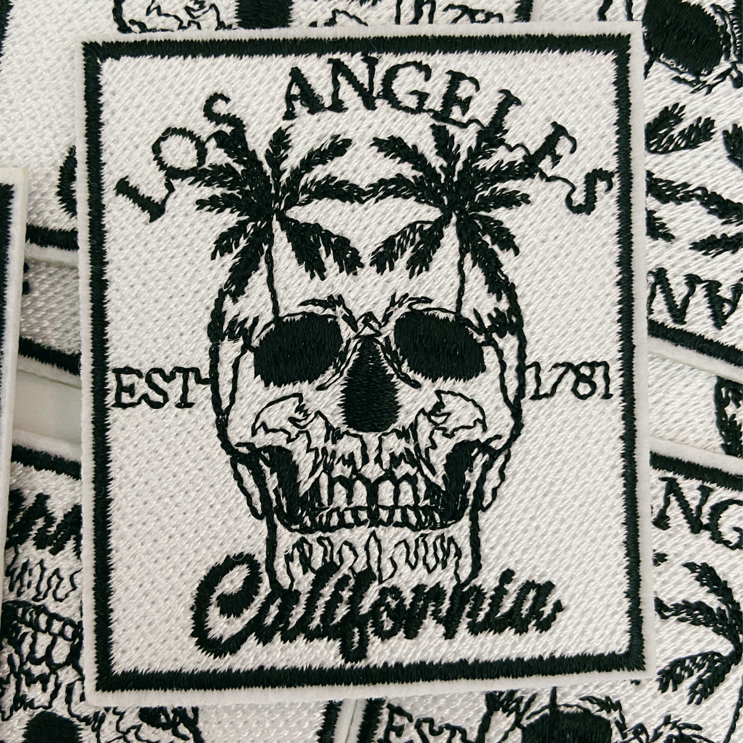 3" Los Angeles California Skelly -  Embroidered Hat Patch