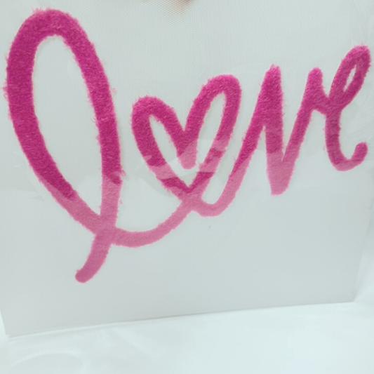 11" Love Script - Fuzzy Patch / Transfer ( COLD PEEL)