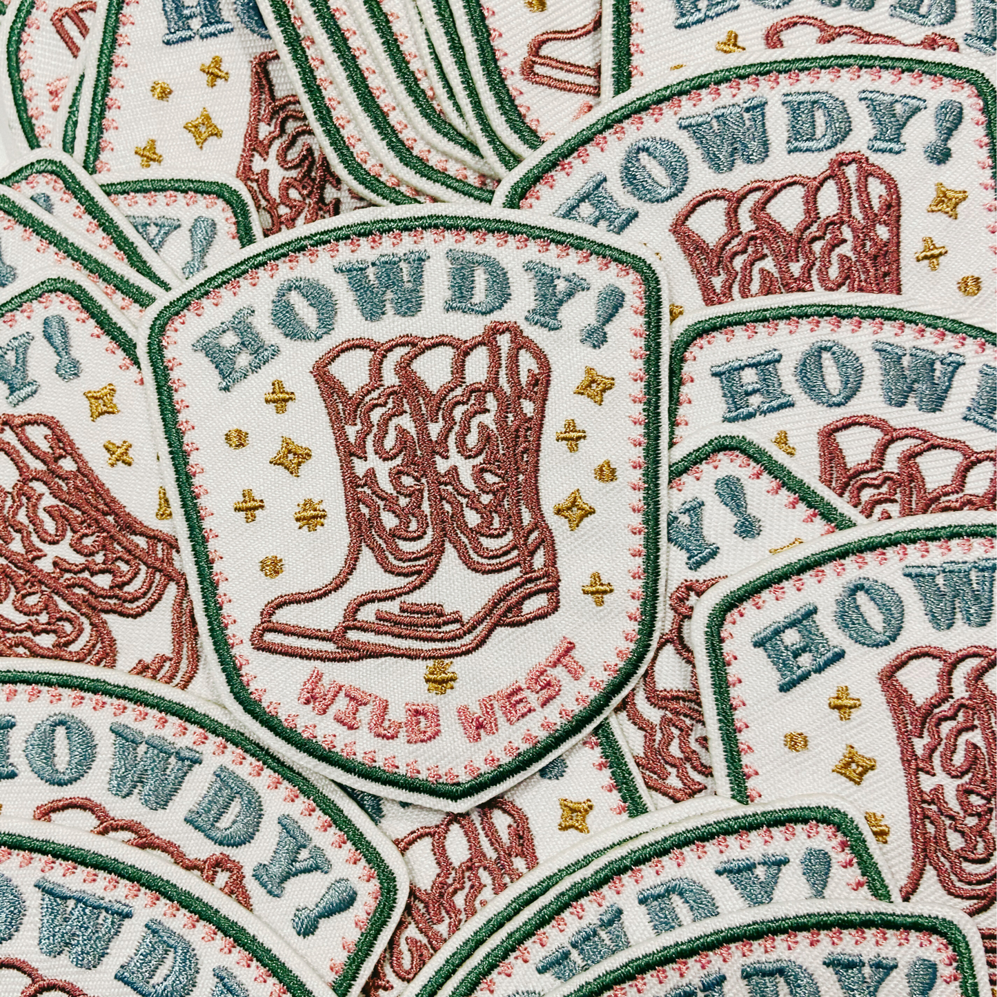 3"  Howdy Wild West -  Embroidered Hat Patch