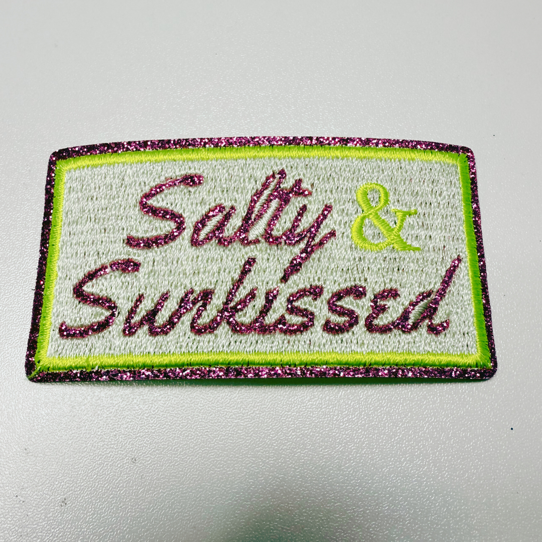 3" Sunkissed &amp; Salty -  Embroidered Hat Patch