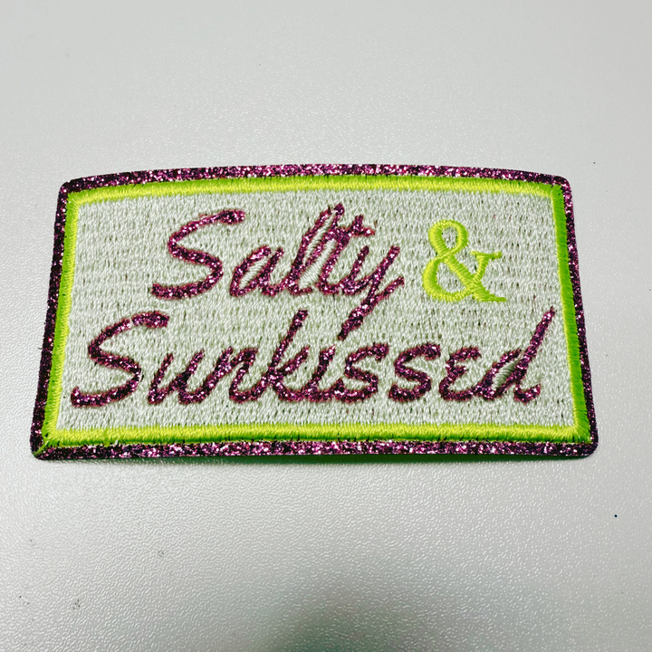 3" Sunkissed &amp; Salty -  Embroidered Hat Patch