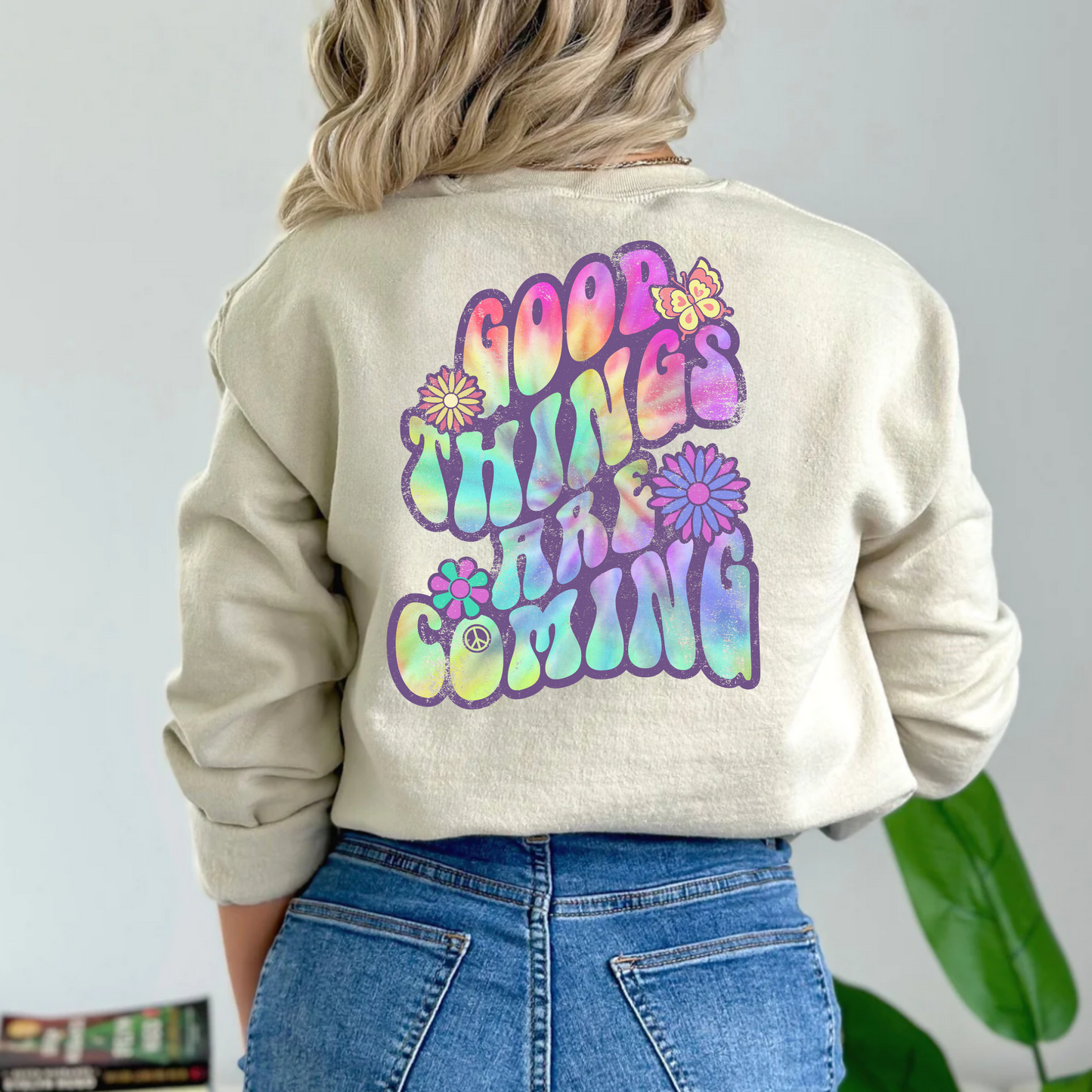 (shirt not included) Good Things Are Coming Retro  Matte Clear Film Transfer