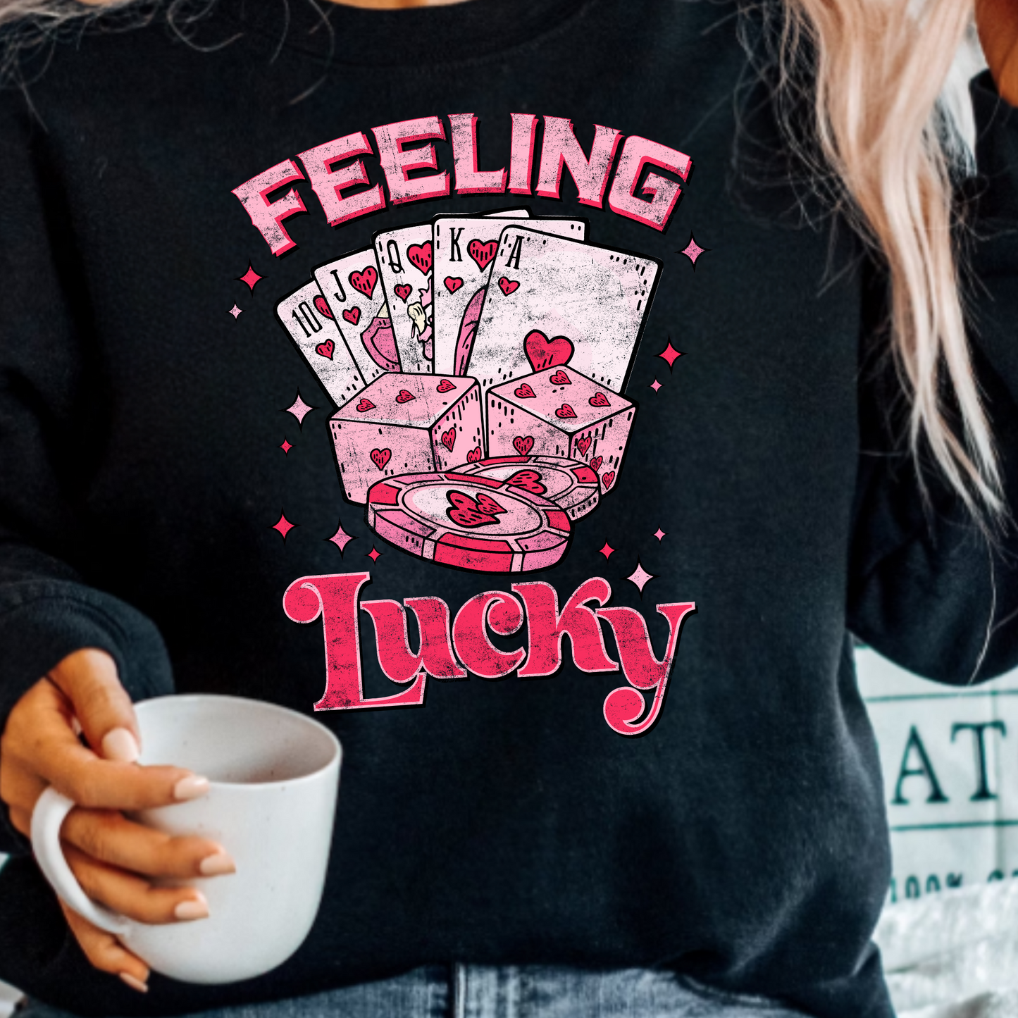 (shirt not included) Feeling Lucky - Clear Film Transfer
