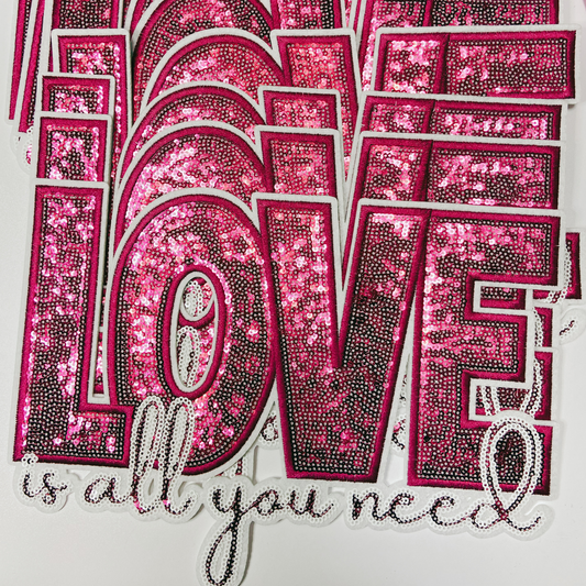 11” All you need is LOVE - Sequin Patch