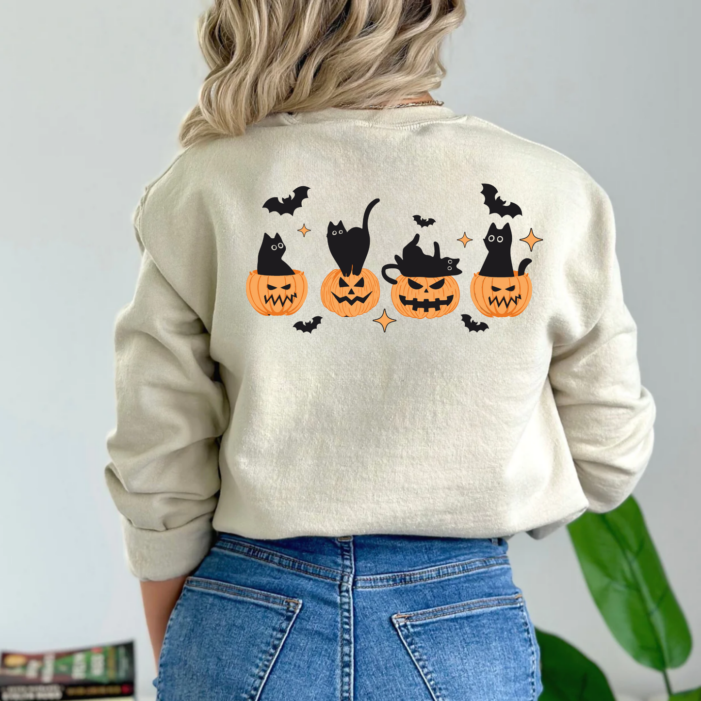 (shirt not included) Cats & pumpkins  - Matte Clear Film Transfer