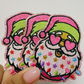 3" Pink Santa w shades & Sparkle -  Embroidered Hat Patch