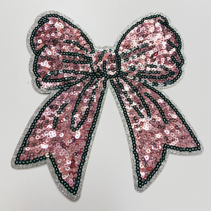 5.5" Sequin Bow - Sold in Sets of 2 - multiple color choices.  - SEQUIN Patch