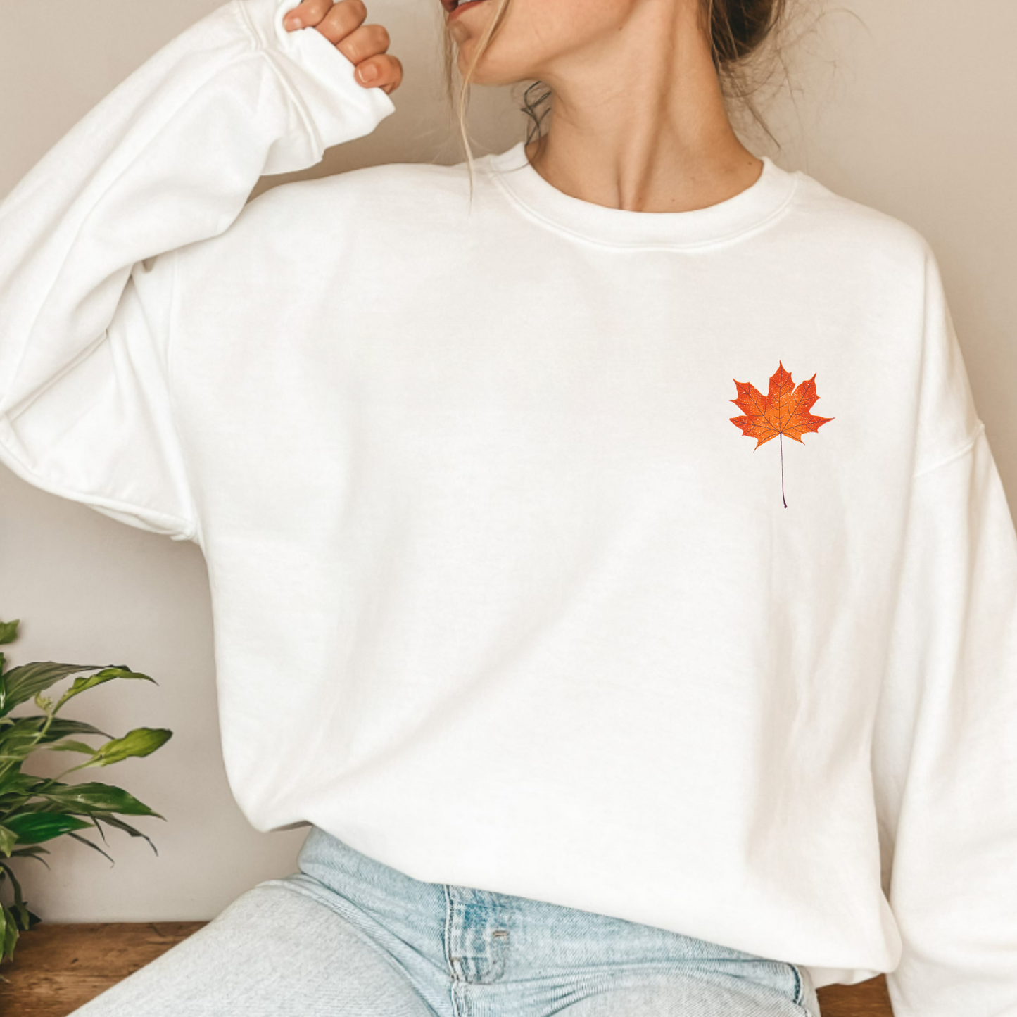 (Shirt not included) Fall Leaf POCKET - Clear Film Transfer