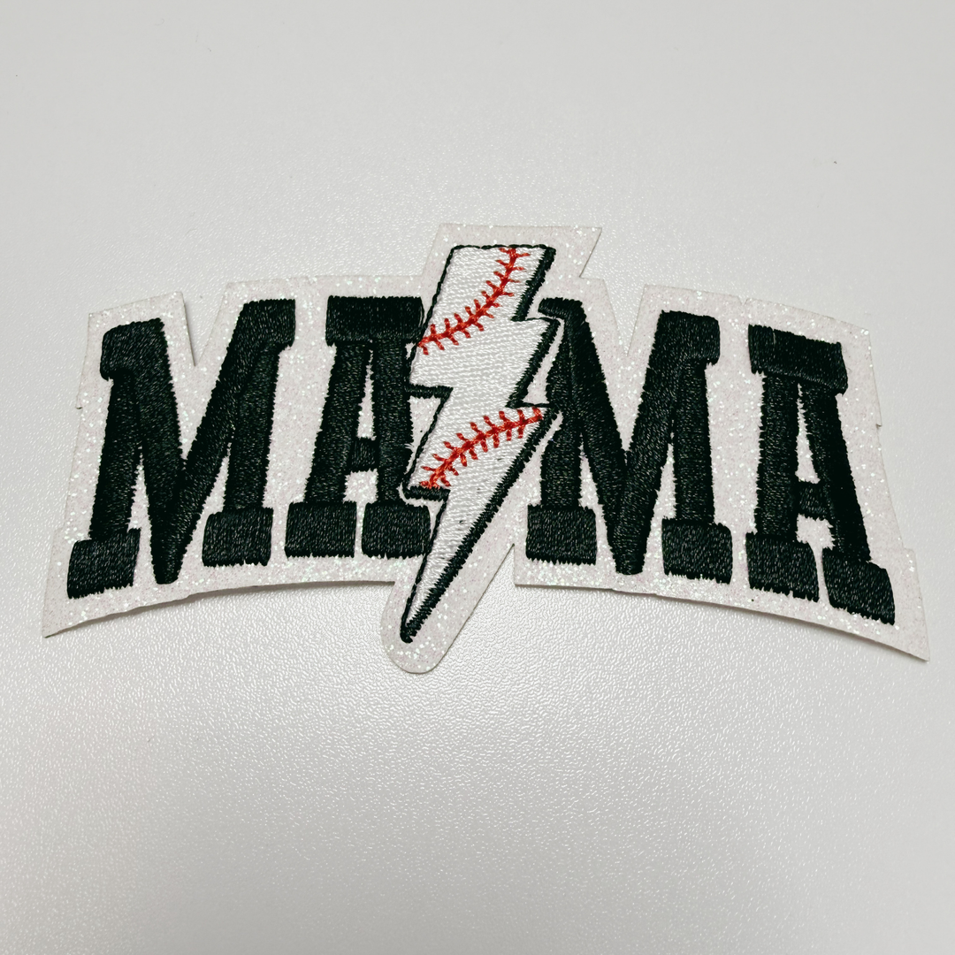 4” Baseball Mama -  Embroidered Hat Patch