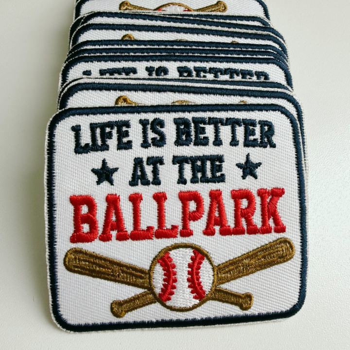 3” Life is Better at the Ballpark -  Embroidered Hat Patch