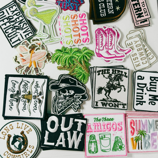 75, 150, or 400 pc Patch Bundle - grab bag - Embroidered Hat Patch