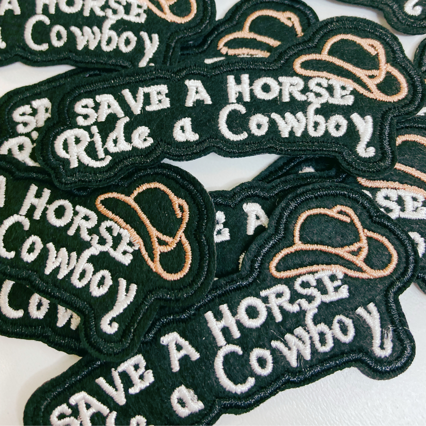 3" Save a Horse Ride a Cowboy -  Embroidered Hat Patch