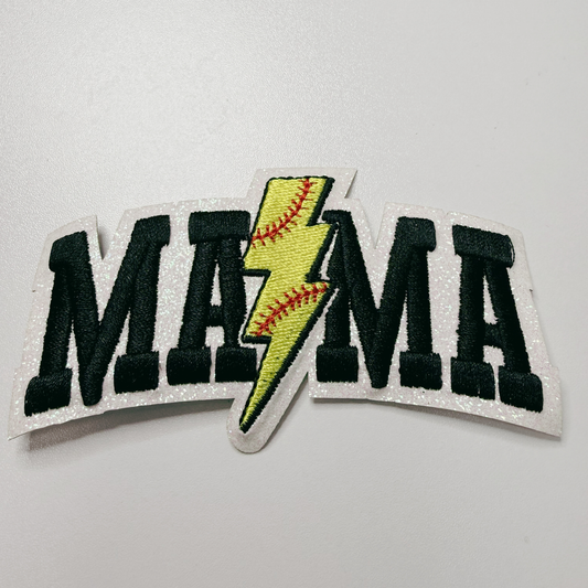 4” Softball Mama -  Embroidered Hat Patch